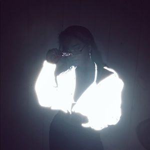 Drawstring Reflective Cropped Windbreaker Jacket